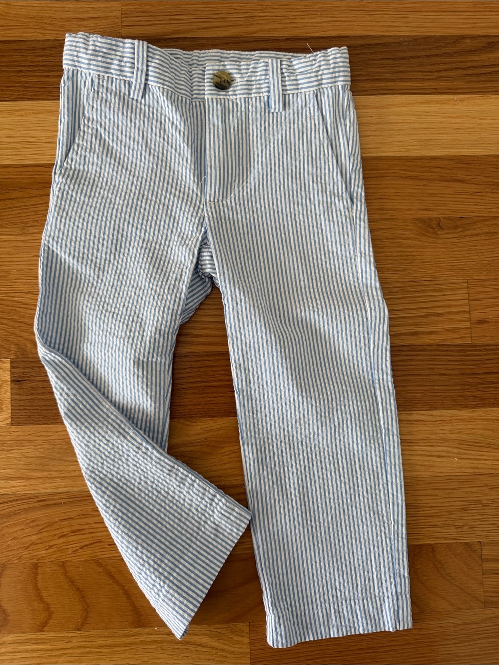 Janie and Jack Blue and White Striped Chino Pants